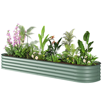 7.9 x 2 x 1ft Galvanized Raised Garden Bed Kit, Metal Planter Box, Green