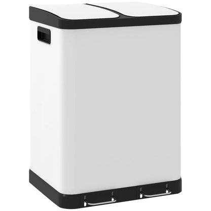 Kitchen Garbage Bin, 2 x 7.9 Gal, Soft-Close With Removable Buckets, White Small Kitchen Appliances at Gallery Canada
