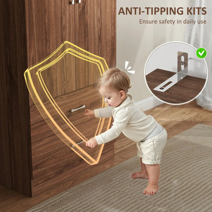 Wardrobe Closet, Hanging Rod, 2 Doors, 2 Drawers, Walnut Clothing Storage at Gallery Canada