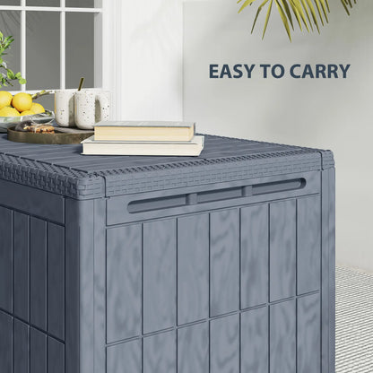 220 Gallon Resin Deck Box, Waterproof Lockable Outdoor Storage Patio Storage Boxes at Gallery Canada