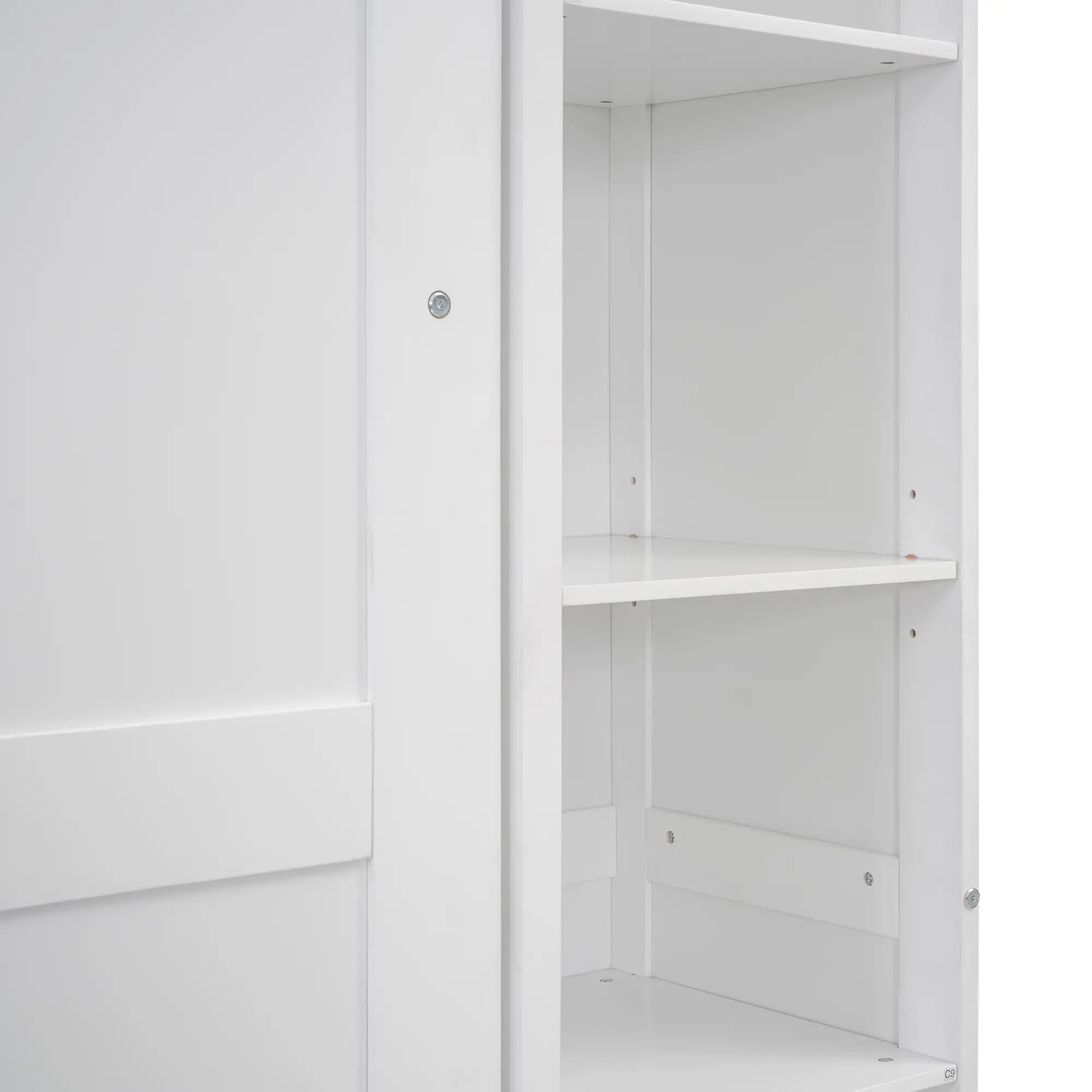 Murphy Bed with Shelves, LED Lights, 91