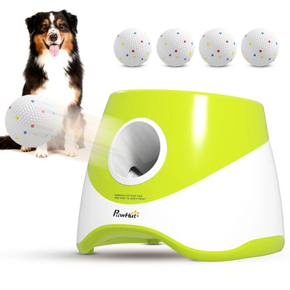 Automatic Dog Ball Launcher, 2.3" 5 Tennis Balls, 3 Distance Settings, Green Dog Agility Training Equipment at Gallery Canada