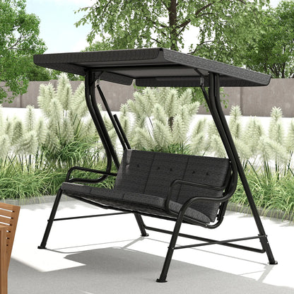 3-Person Patio Swing Bench With Canopy, Grey Patio Swings with Stand at Gallery Canada