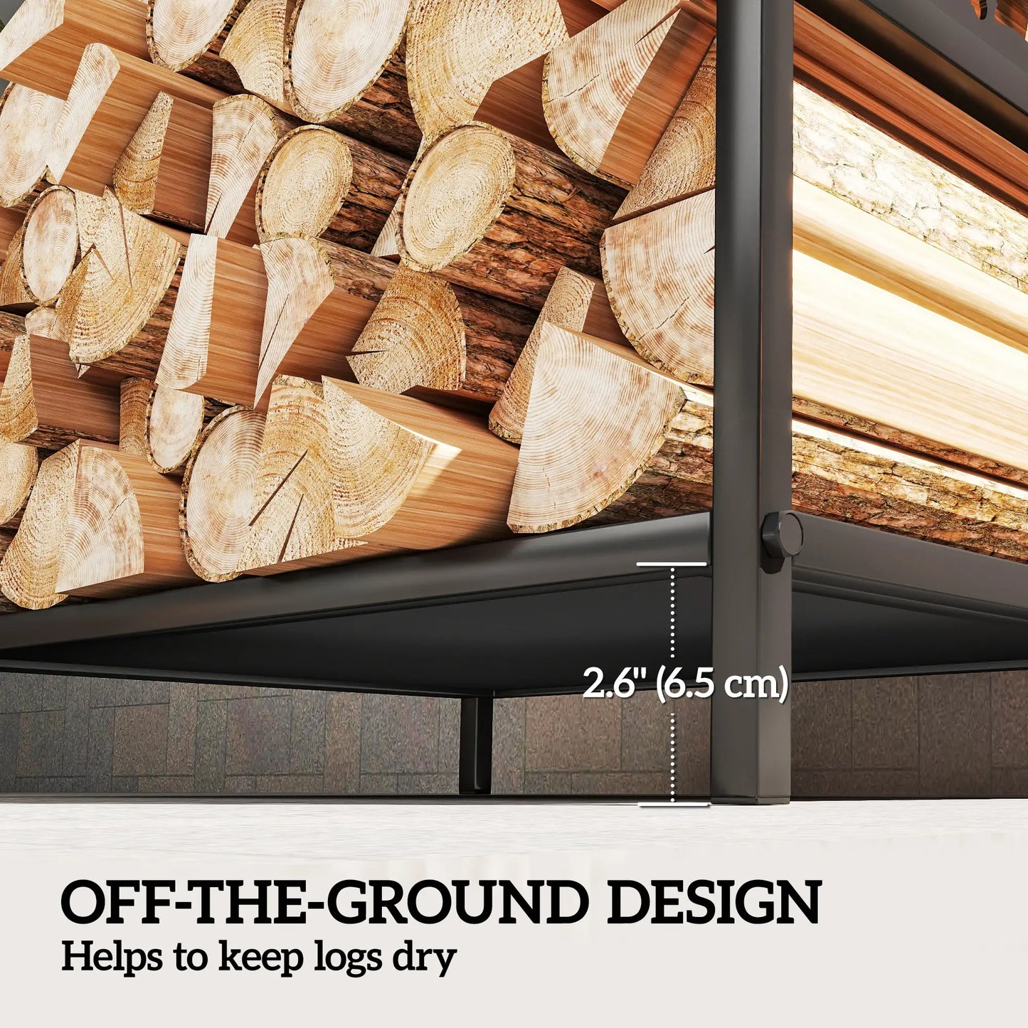 Heavy Duty Log Stand, Firewood Rack Outdoor, Black Firewood Racks at Gallery Canada