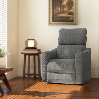 Power Recliner Chair, Linen-Look Fabric, USB Ports, Footrest, Dark Grey Sofas & Reclining Chairs at Gallery Canada
