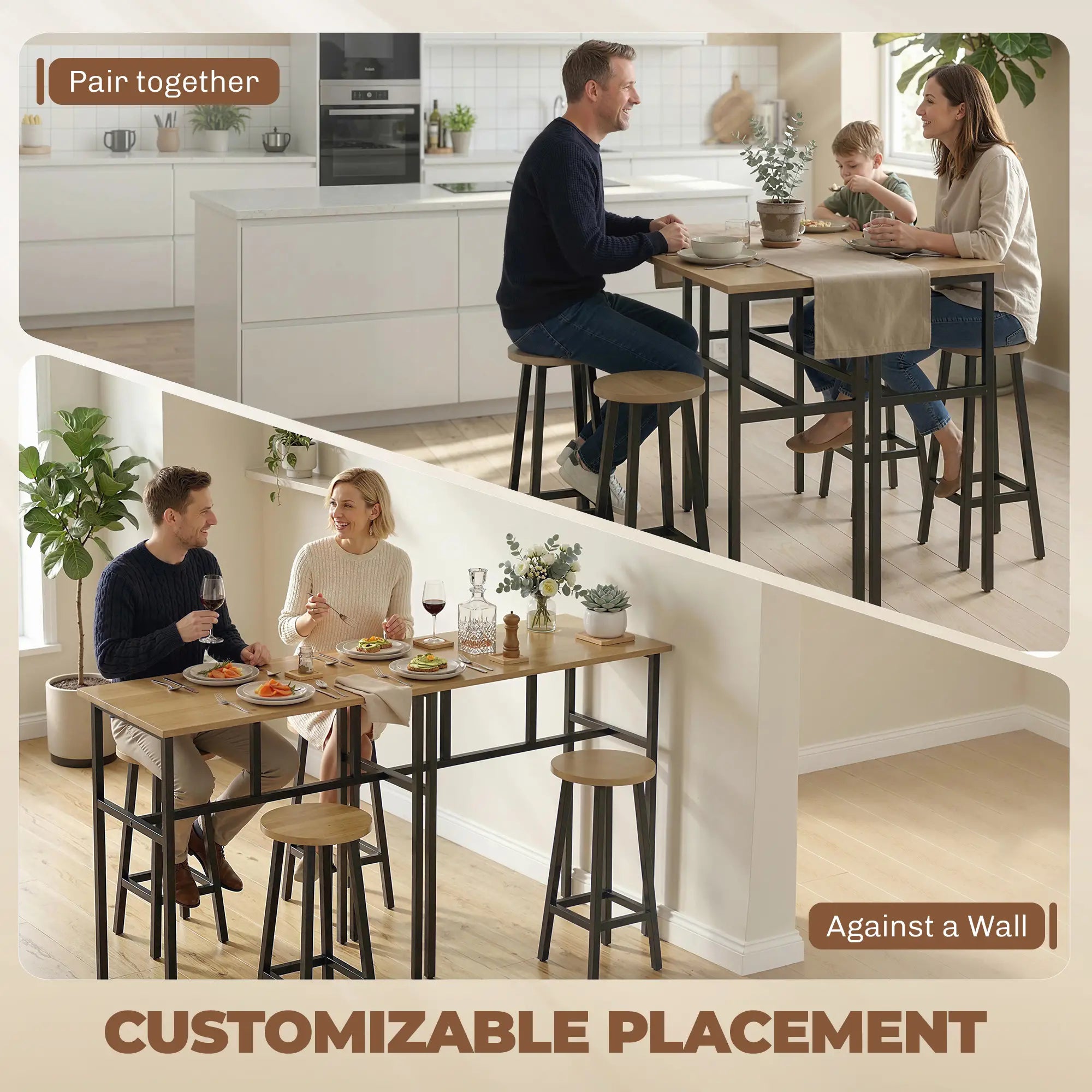 Bar Table Set of 6, Grey-Brown Bar Sets at Gallery Canada