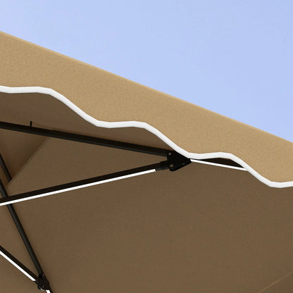 8' x 8' Square Patio Umbrella, Solar LED Lights, Khaki Cantilever Umbrellas at Gallery Canada