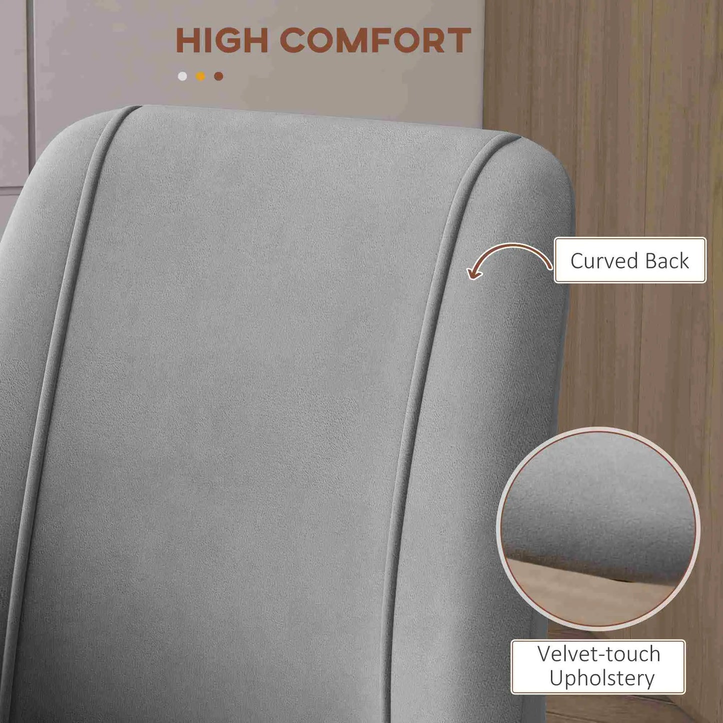 Upholstered Dining Chairs Set of 4, Velvet Accent, Grey Bar Stools at Gallery Canada