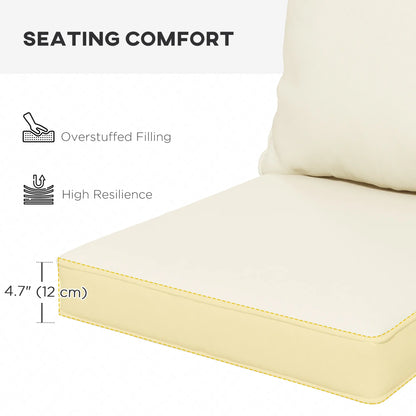 Seat Cushion Back Pillows, Set of 2, Indoor Outdoor, White Cream Patio Chair Cushions at Gallery Canada