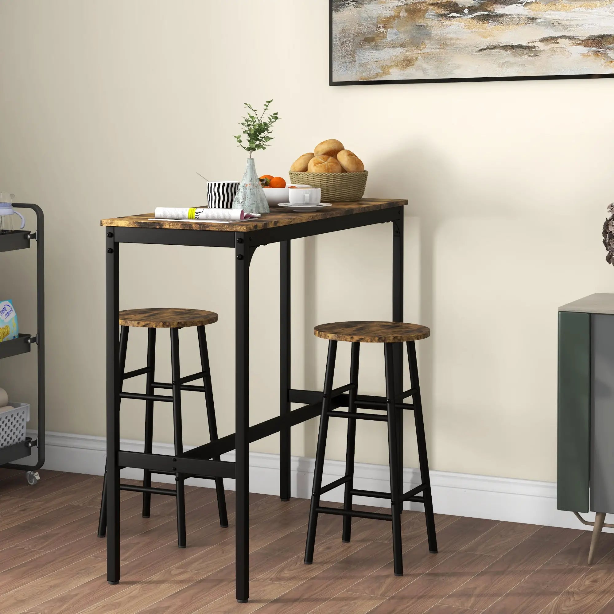 Counter Height Bar Table And Chairs Set, 2-Piece Dining Set Bar Sets at Gallery Canada