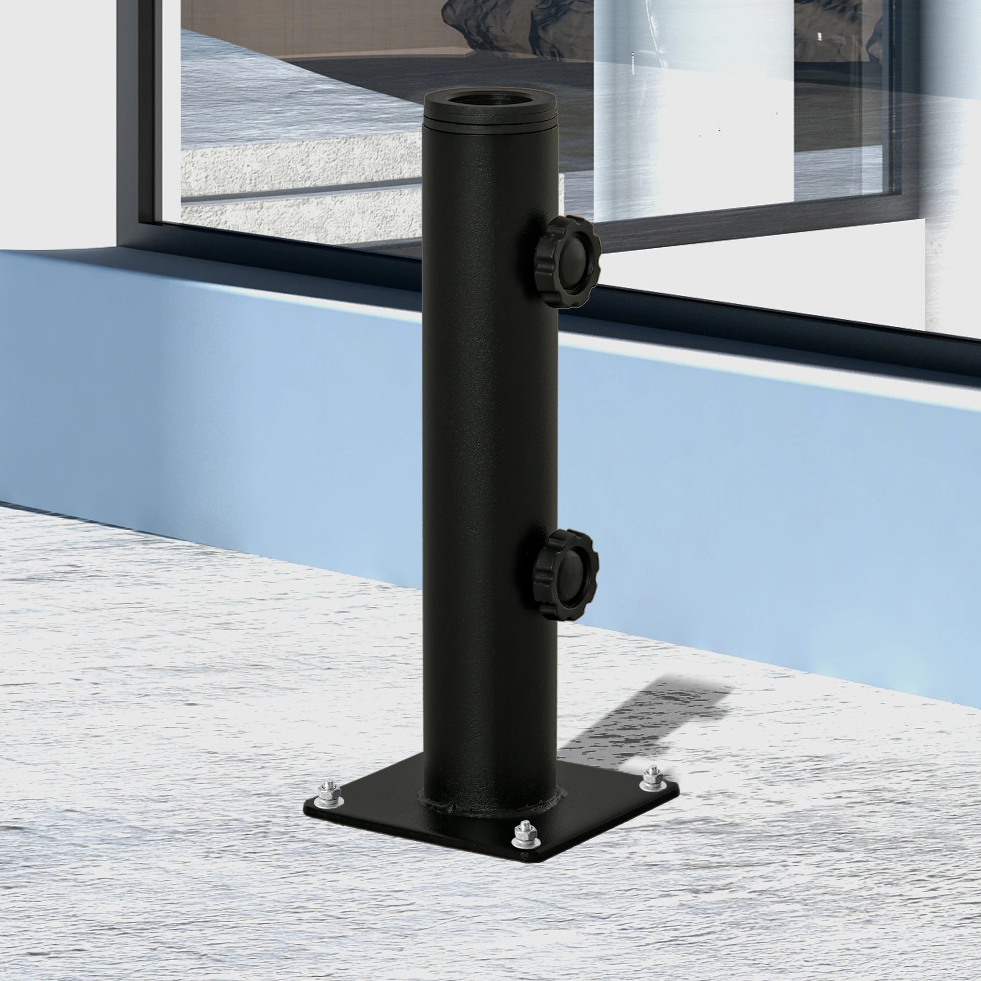 Deck Mount Umbrella Holder, Outdoor Base Stand, Black Umbrella Bases at Gallery Canada