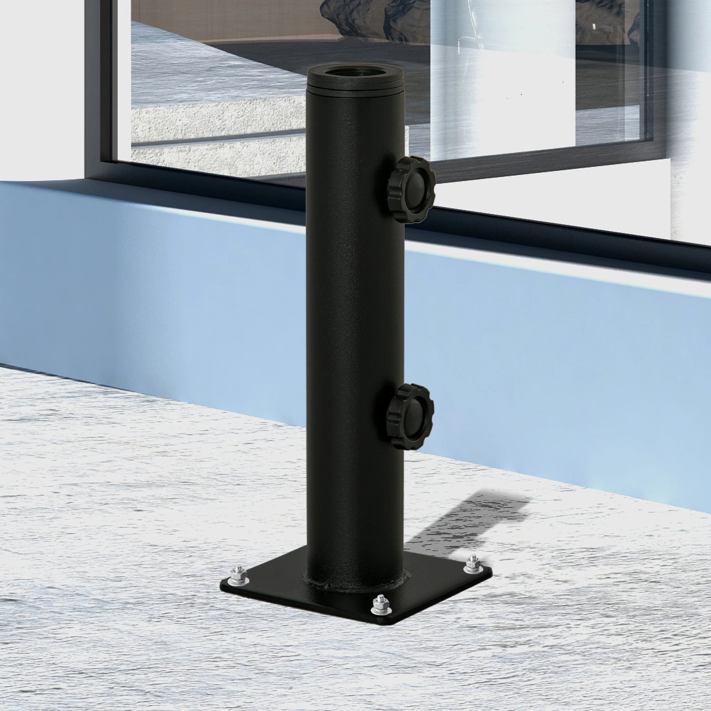 Deck Mount Umbrella Holder, Outdoor Base Stand, Black Umbrella Bases at Gallery Canada
