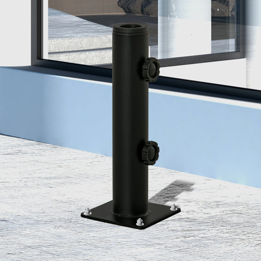 Deck Mount Umbrella Holder, Outdoor Base Stand, Black Umbrella Bases Black at Gallery Canada