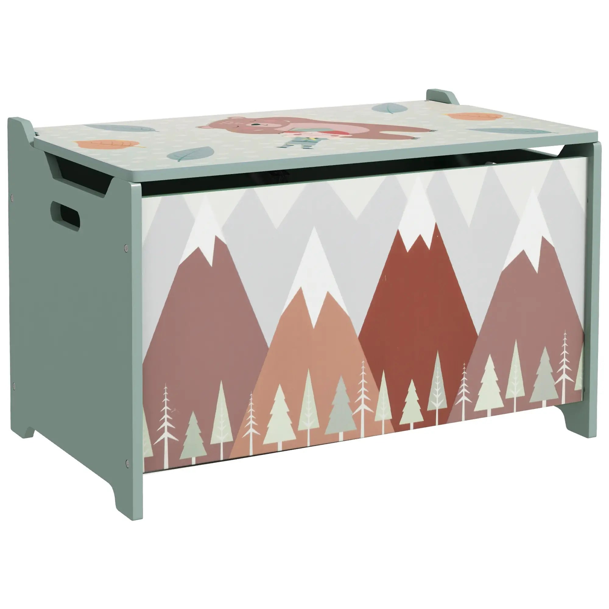 Toy Box with Lid, Storage Organizer, Safety Hinge, Green Baby & Kids Storage at Gallery Canada