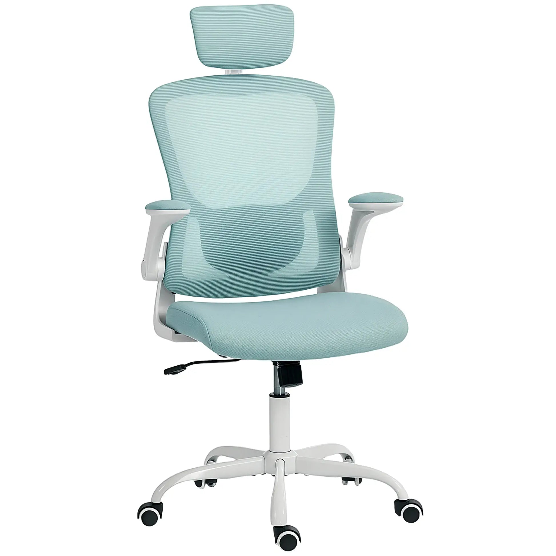 Ergonomic Office Chair, Mesh Desk Chair, Adjustable Headrest, Lumbar Support, Light Green Task Chairs at Gallery Canada
