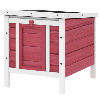 Wooden Rabbit Hutch, Bunny Cage, Outdoor Cat House, 20"x16.5"x17", Red Rabbit Hutch at Gallery Canada