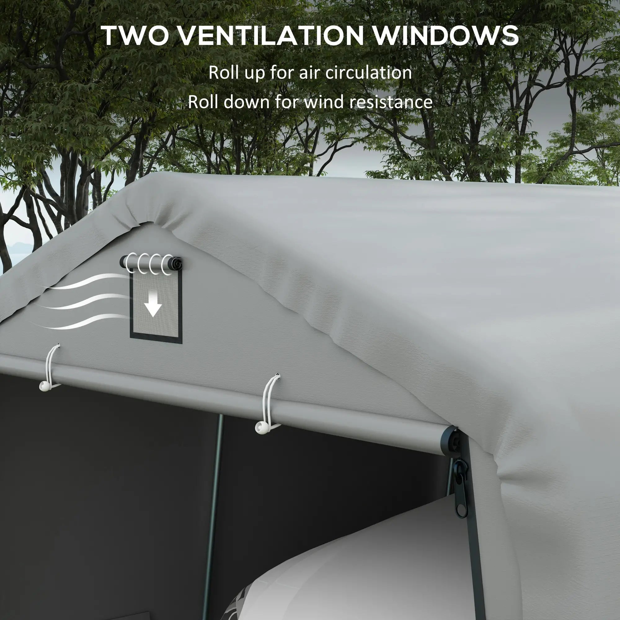 12' x 20' Portable Garage, Heavy Duty Carport Canopy, Light Grey Car Shelters at Gallery Canada