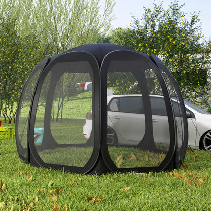 11' x 11.5' Screen Tent, Pop Up Camping Gazebo, Black Pop Up Canopies at Gallery Canada