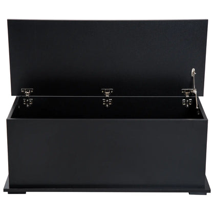 39.5" Storage Chest, 2 Safety Hinges, Flip-Top Lid, Black Storage Cabinets at Gallery Canada