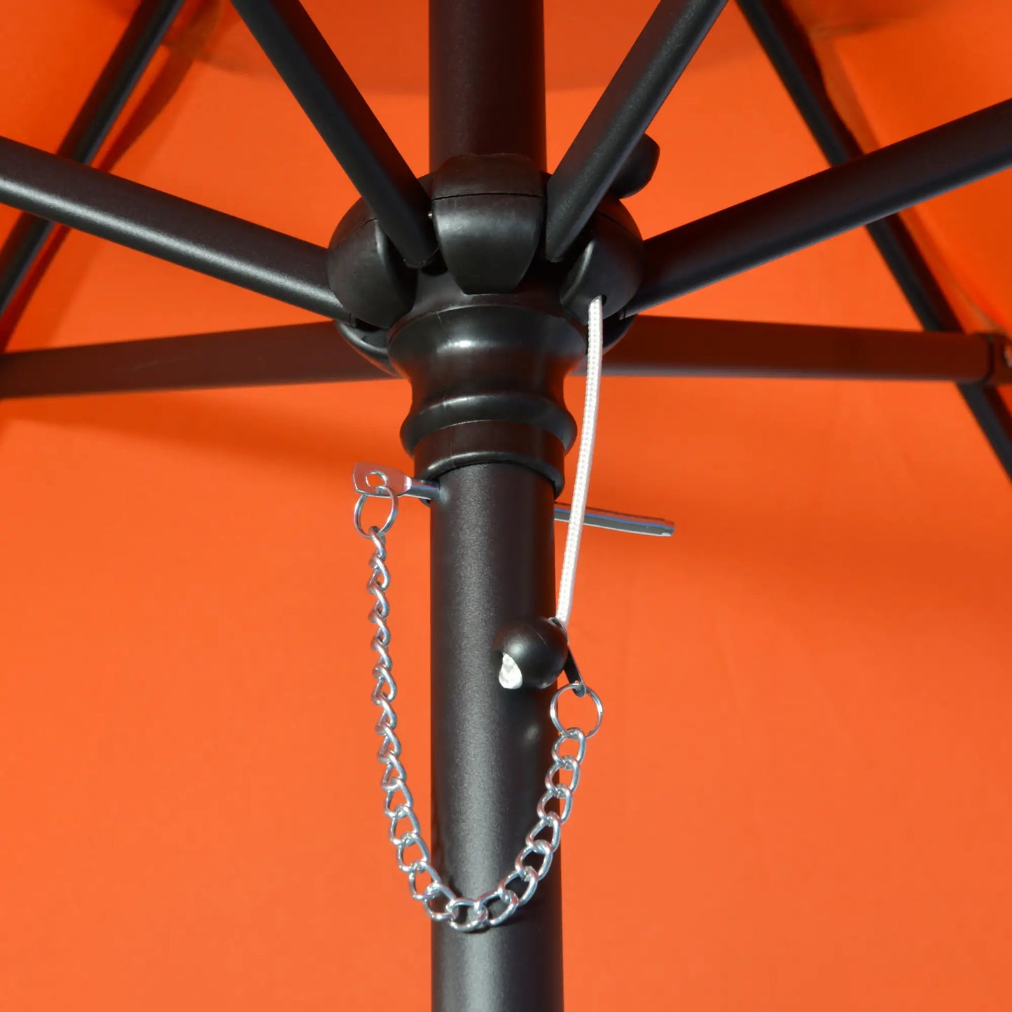 6.6FT Outdoor Patio Umbrella, 6 Solid Ribs, Orange Patio Umbrellas at Gallery Canada