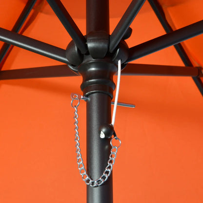 6.6FT Outdoor Patio Umbrella, 6 Solid Ribs, Orange Patio Umbrellas at Gallery Canada