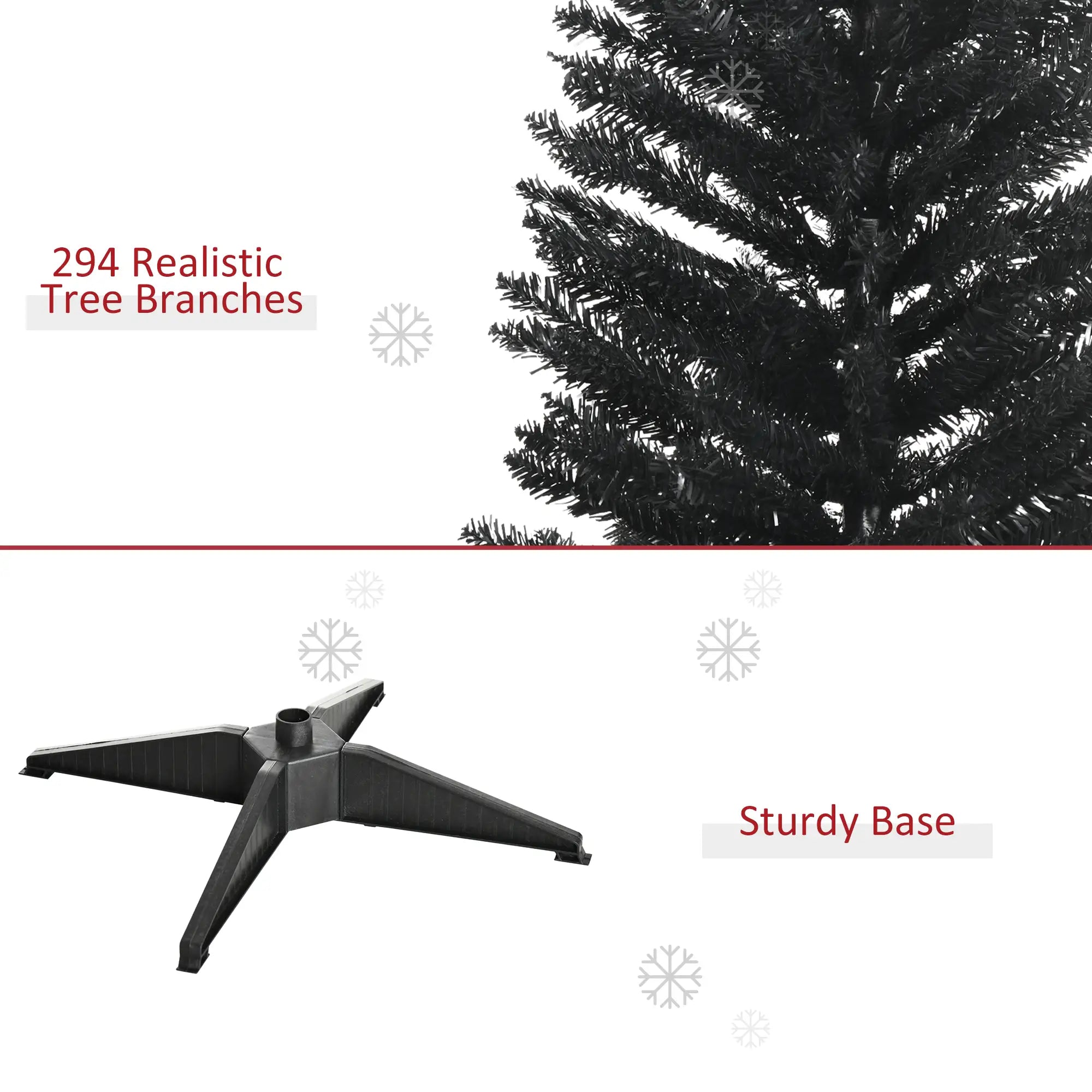 5FT Artificial Pencil Christmas Tree, Realistic Branches, Stable Stand, Black Pencil Christmas Trees at Gallery Canada