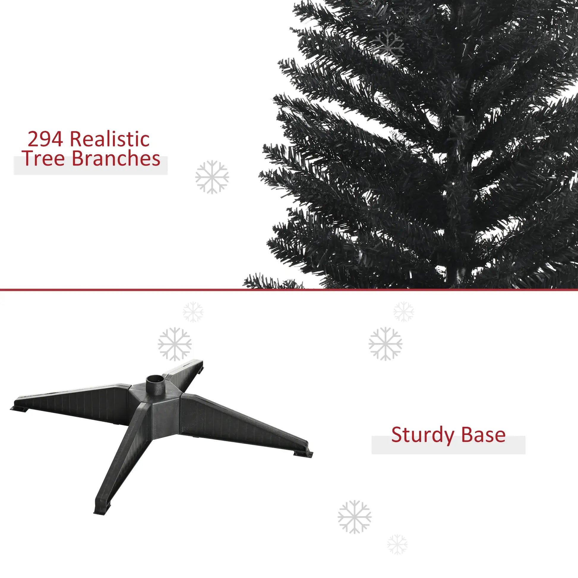 5FT Artificial Pencil Christmas Tree, Realistic Branches, Stable Stand, Black Pencil Christmas Trees at Gallery Canada