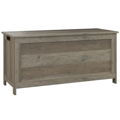 Storage Trunk, Entryway Bench with Side Handles, Distressed, Grey Storage Cabinets at Gallery Canada