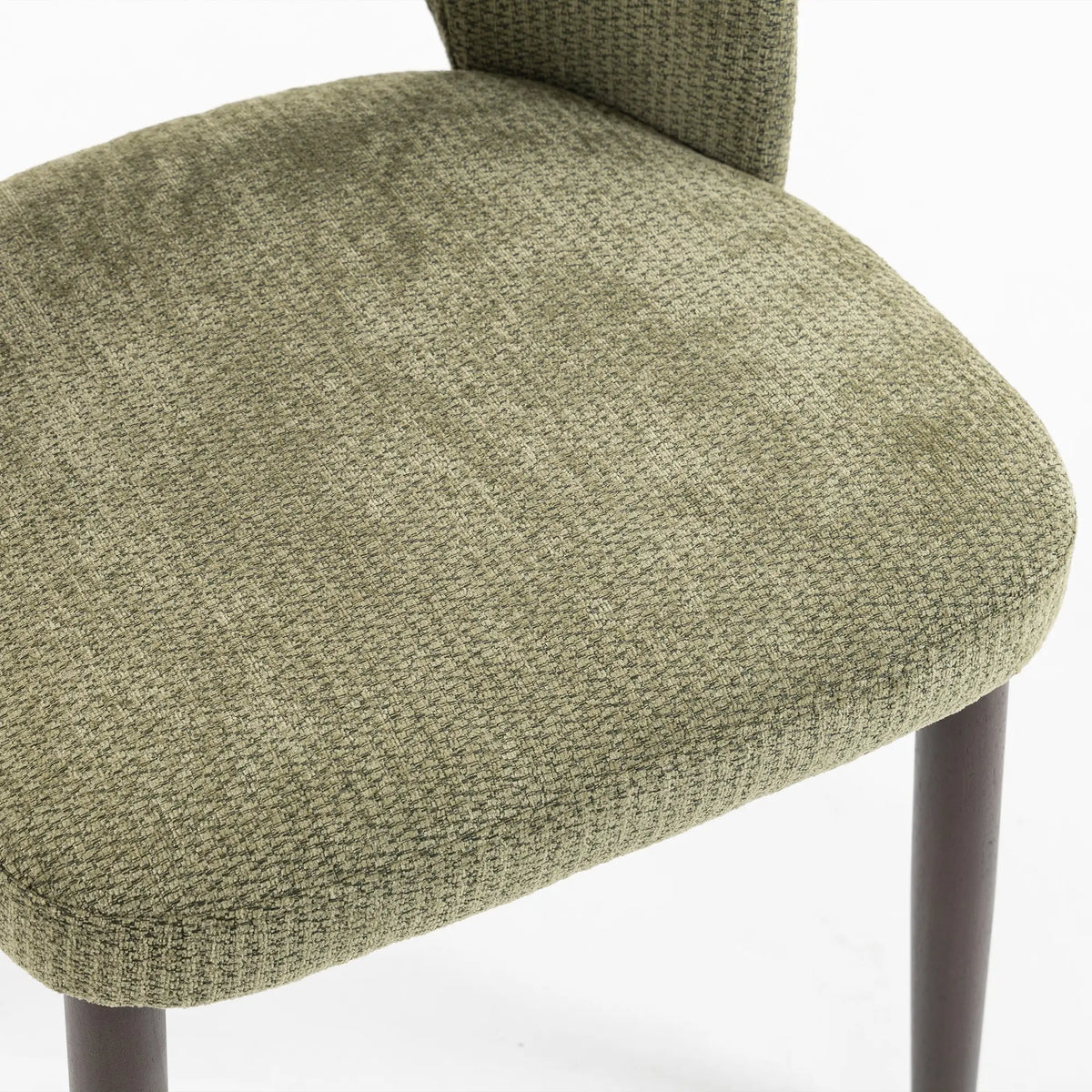 Chenille Upholstered Dining Chairs Set, Green