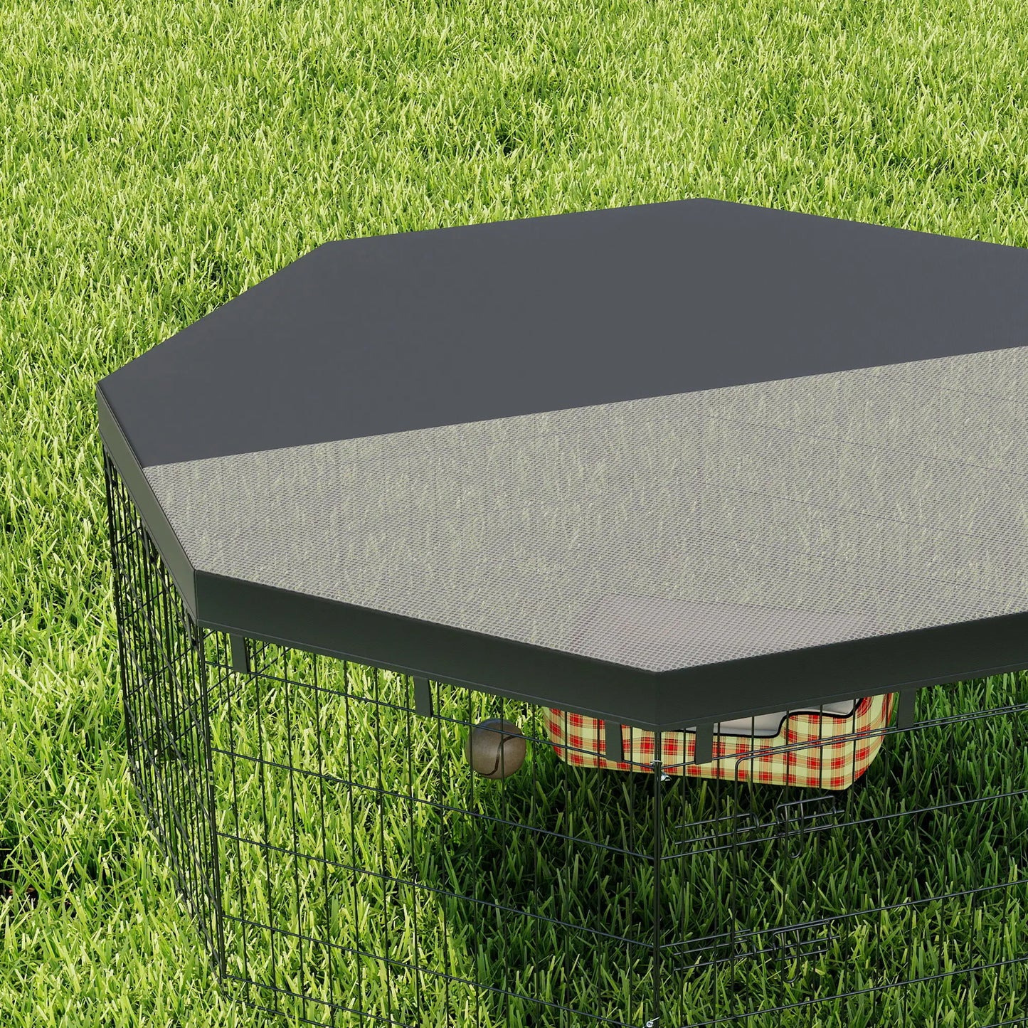 8 Panels Foldable Dog Playpen With Top Cover, 24" High Dog PlayPens at Gallery Canada