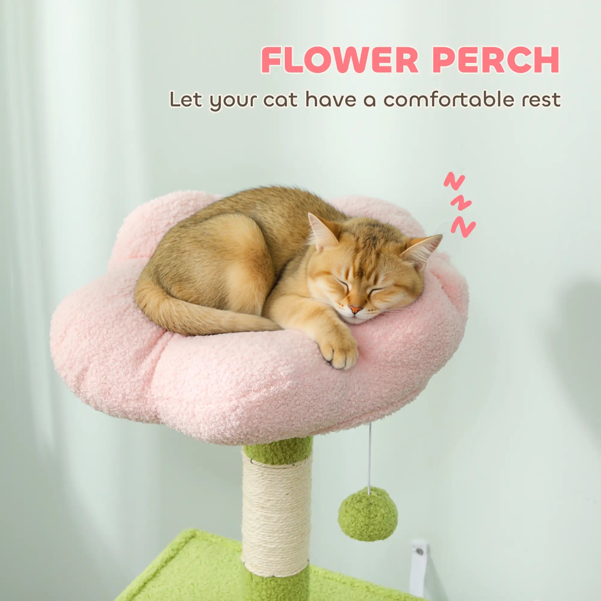 48 Inch Flower Cat Tree, Scratching Post, Cozy Bed, Condo, Green Cat Towers at Gallery Canada
