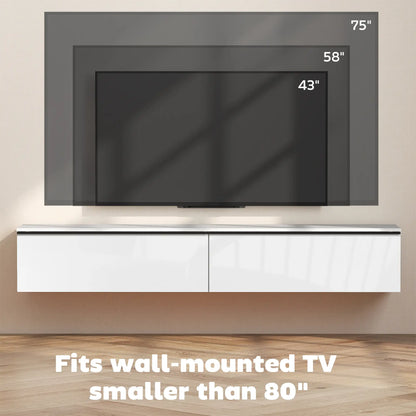 Wall Mounted TV Stand, Floating Cabinet, For TVs Up To 80", White TV Stands at Gallery Canada