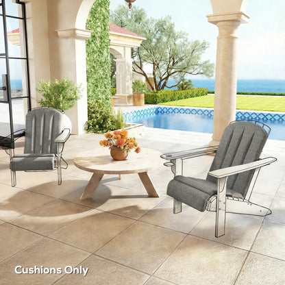 Patio Chair Cushions Set, High Back Adirondack, Dark Grey Patio Chair Cushions at Gallery Canada