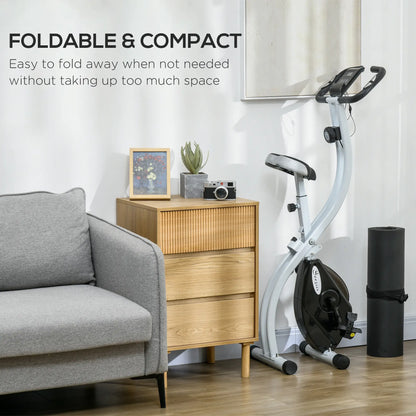 Foldable Quiet Exercise Bike, 8-Level Magnetic Resistance, Pulse Sensor, LCD Monitor, Black Exercise & Stationary Bikes at Gallery Canada