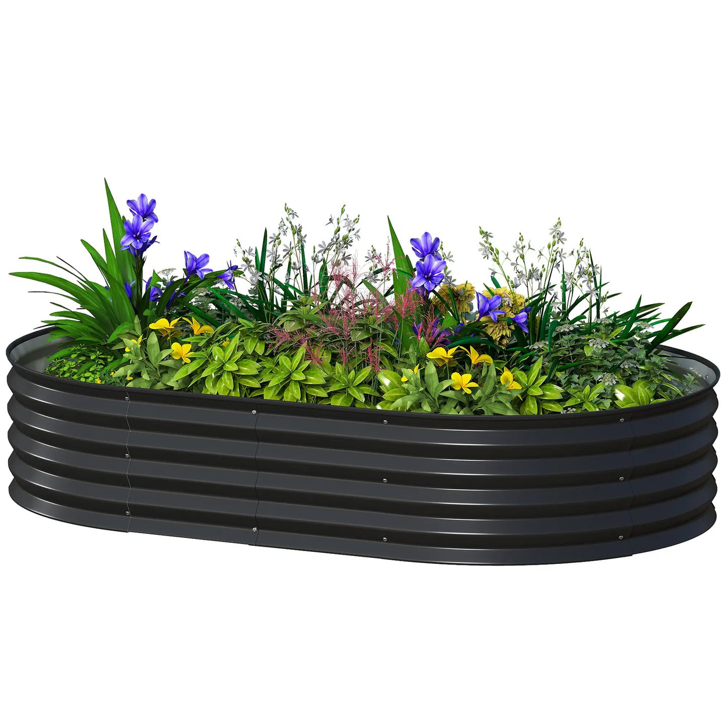 5' x 3' x 1' Large Outdoor Planter Box, Galvanized Raised Garden Bed, Black Galvanized Planter Boxes Black at Gallery Canada