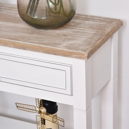 Modern Console Table with Drawer, 2 Shelves, White Console Tables at Gallery Canada