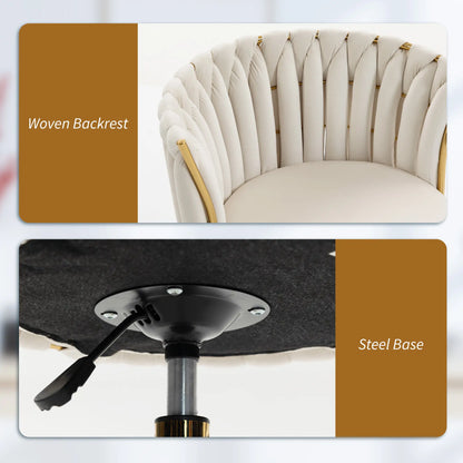 Office Chair, Vanity Chair, Adjustable Height, Rolling Wheels, Cream White Task Chairs at Gallery Canada