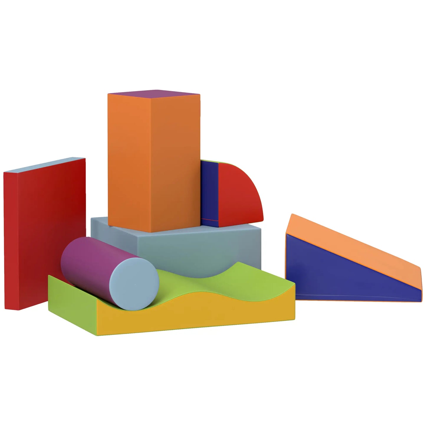 7 Pieces Soft Play Foam Climbing Blocks, Indoor Kids Play Toys, Dark Kids Gym & Playmats Multi Colour at Gallery Canada