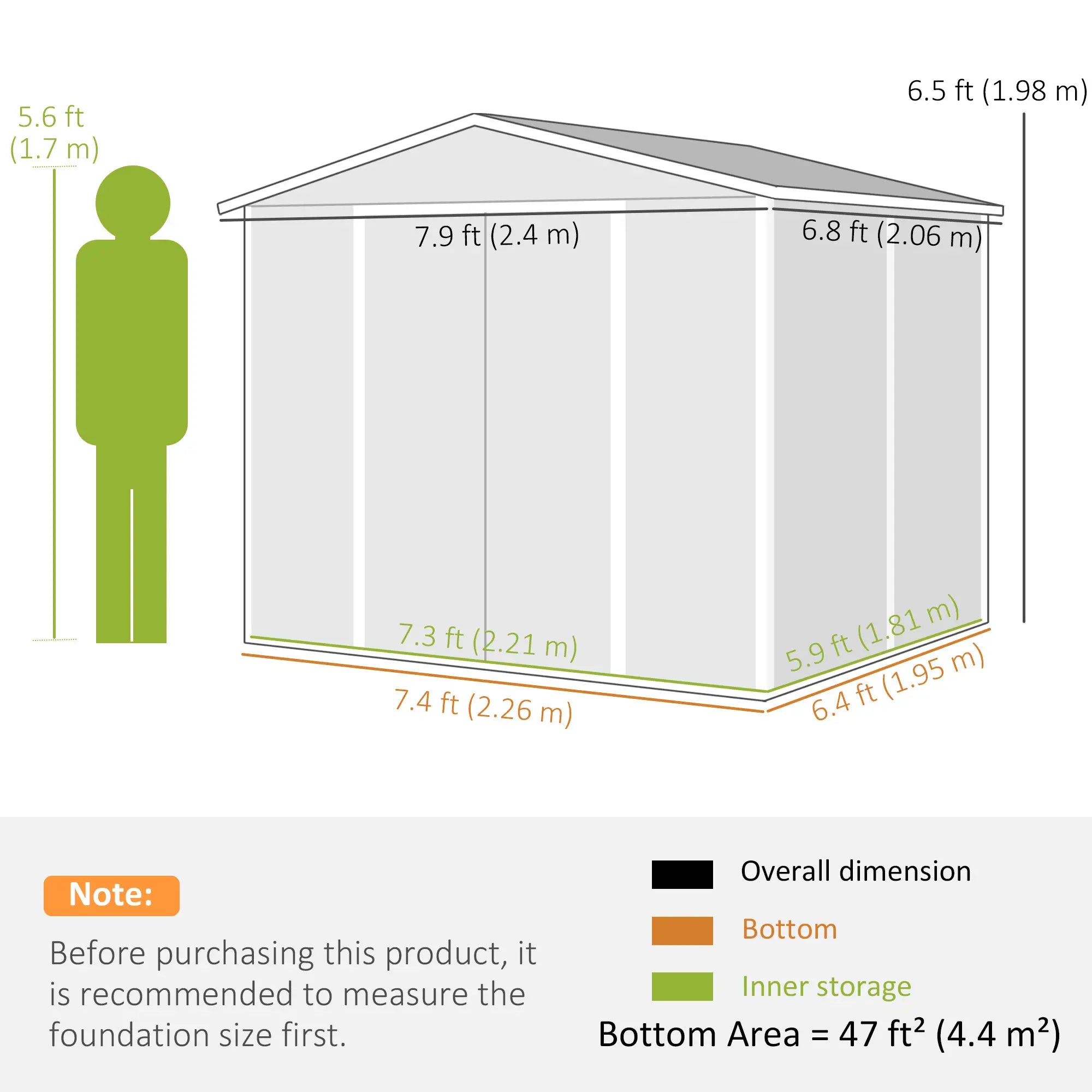 8' x 7' Outdoor Storage Shed, Galvanized Metal, Lockable Doors, Light Grey Sheds at Gallery Canada
