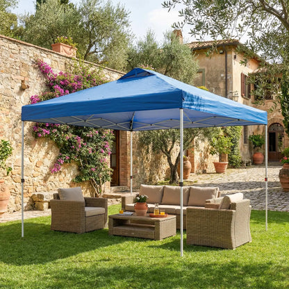 Waterproof Pop Up Canopy Tent, 9.8' x 9.8', With Carrying Bag, Blue Pop Up Canopies at Gallery Canada