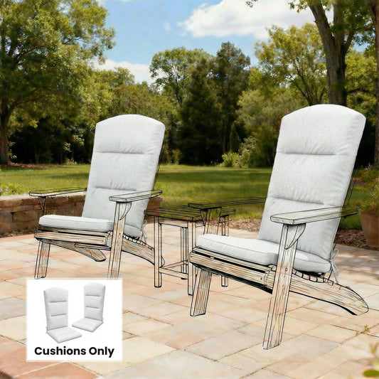 Adirondack Chair Replacement Cushion, With Back And Ties, Light Grey Patio Chair Cushions Light Grey at Gallery Canada