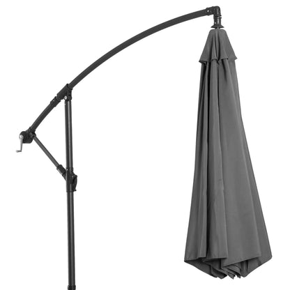 9.7ft Offset Patio UmbrellaCantilever Parasol with Crank Handle, 8 Ribs and Cross Base for Outdoor, Sun Shade, Cream Offset Cantilever Umbrellas at Gallery Canada