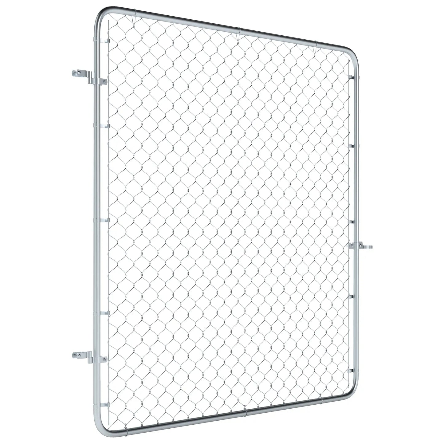 Chain Link Fence Gate, Galvanized Steel Garden Door, 70.9 x 70.9 in., Silver Garden Decor Silver at Gallery Canada