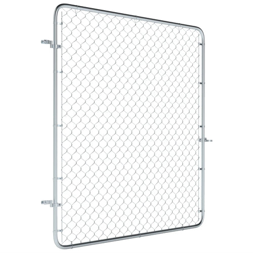 Chain Link Fence Gate, Galvanized Steel Garden Door, 70.9 x 70.9 in., Silver