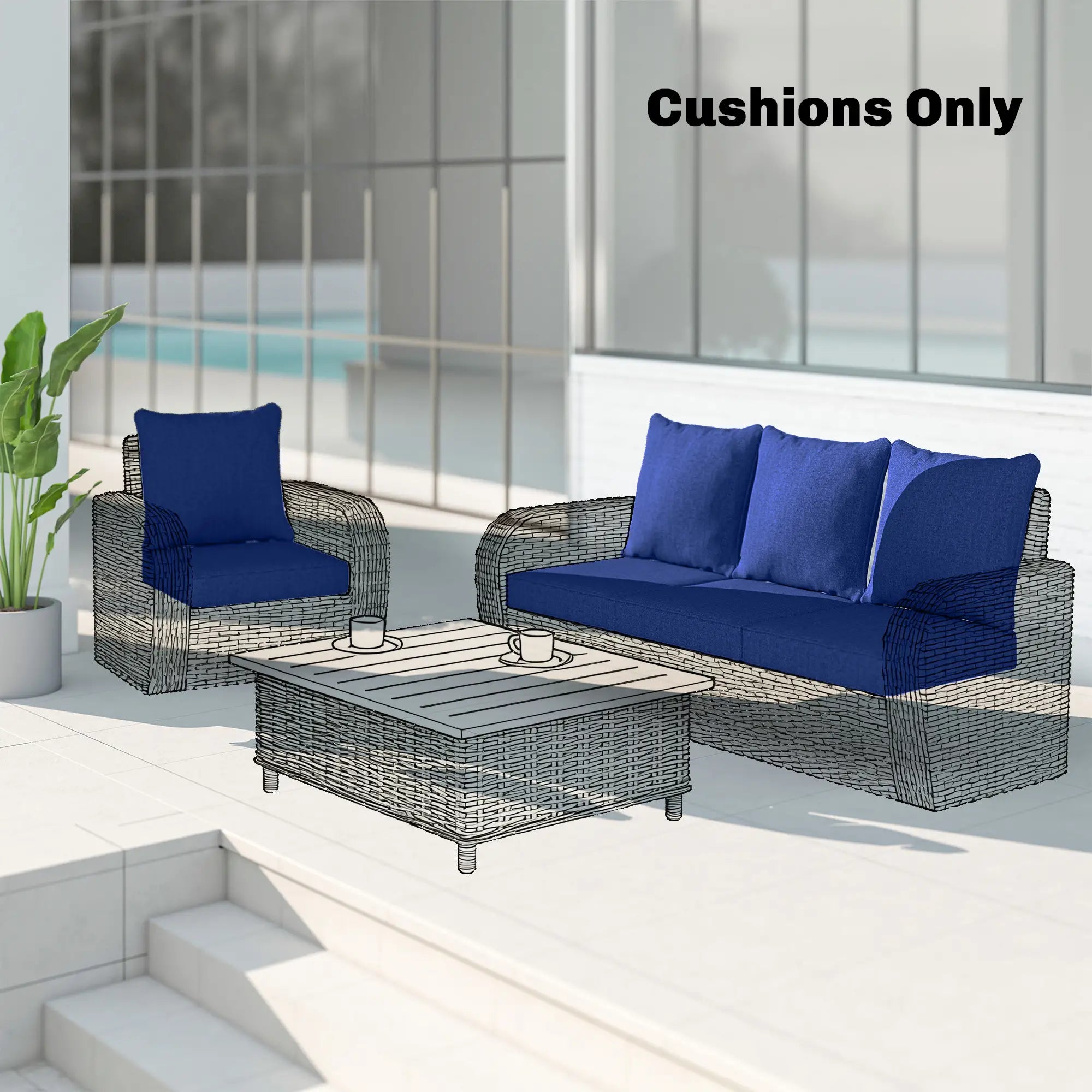 Outdoor Chair Cushions Set Of 4, 24