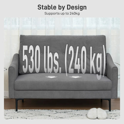 2 Seater Sofa, Small Size, Modern Couch with High-Resilience Foam, Grey 2-Seater Sofas at Gallery Canada