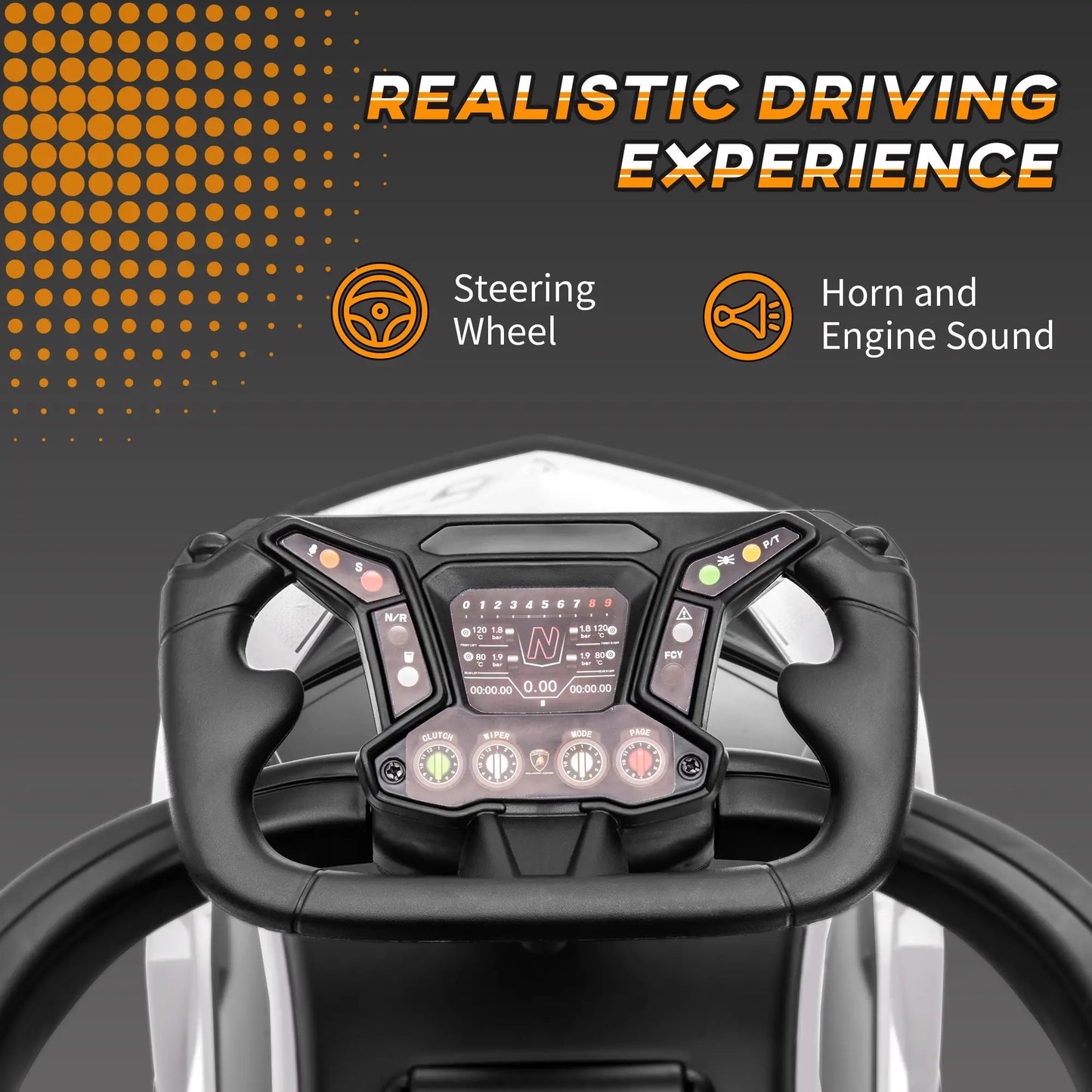 3 in 1 Ride on Push Car for Toddlers, Safety Footrest Horn, White Push Cars for Toddlers at Gallery Canada