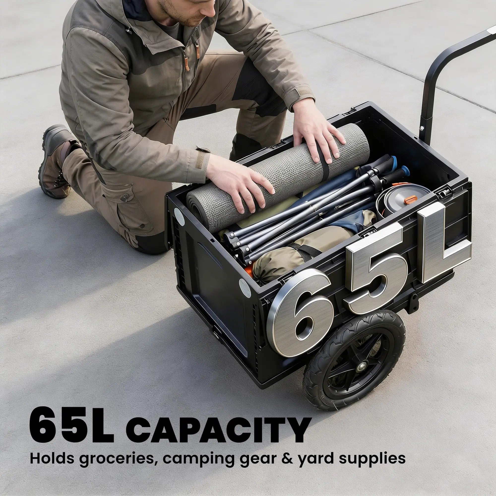 Bike Trailer, Foldable Storage Box With Lid, Quick Release Wheels Bike Cargo Trailers at Gallery Canada
