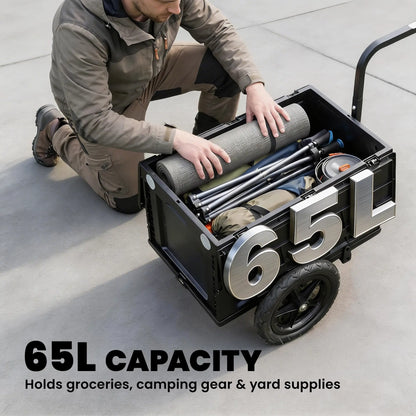 Bike Trailer, Foldable Storage Box With Lid, Quick Release Wheels Bike Cargo Trailers at Gallery Canada
