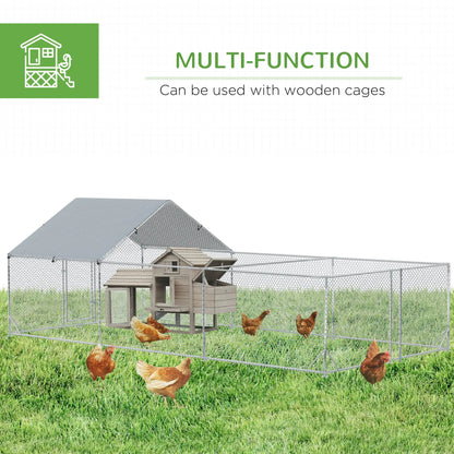 19.7' x 9.8' Metal Chicken Run, Waterproof Anti-UV Cover Chicken Coops at Gallery Canada